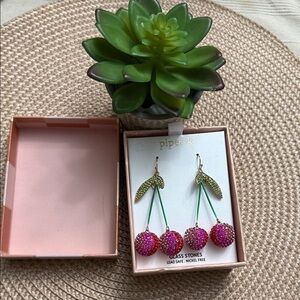 PIPER K 🔥 Cherry Crystal Dangle Earrings